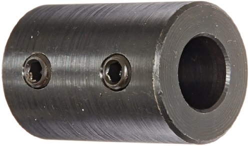 Climax Metals Part RC-050 Mild Steel, Black Oxide Plating Rigid Coupling, 1/2 inch bore, 1 inch OD, 1 1/2 inch Length, 1/4-20 x 1/4 Set Screw