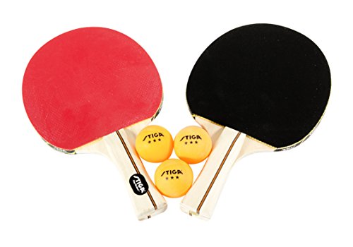 STIGA Performance 2-Player Table Tennis Set Includes Two Rackets and Three 3-Star Balls