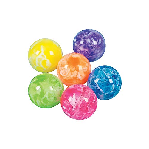 Fun Express - Neon Swirled Bouncing Balls - Toys - Balls - Bouncing Balls - 48 Pieces