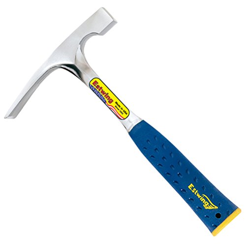 Estwing Bricklayer's/Mason's Hammer - 16 oz Masonary Tool with Forged Steel Construction & Shock Reduction Grip - E3-16BLC