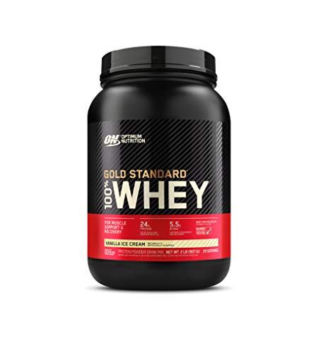 Optimum Nutrition Gold Standard 100% Whey Protein Powder, Vanilla Ice Cream, 2 Pound (Packaging May Vary)