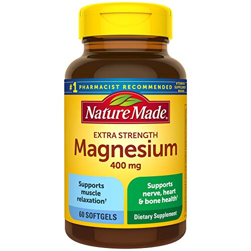 Nature Made Extra Strength Magnesium Oxide 400 mg Softgels, 60 Count (Packaging May Vary)