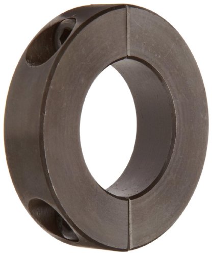 Climax Metal H2C-118 Shaft Collar, Two Piece, Black Oxide Finish, Steel, 1-3/16' Bore, 2-1/8' OD, 1/2' Width, With 1/4-28 x 3/4 Set Screw