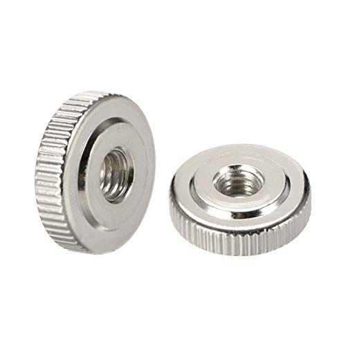 uxcell Round Knurled Thumb Nuts Conector Lock Adjusting Nuts, M6 Female Threaded Thin Type, Nickel Plated, Pack of 30