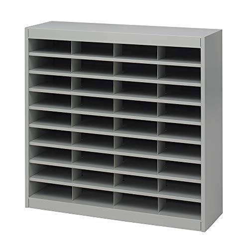 Safco Products E-Z Stor Literature Organizer, 36 Compartment 9221GRR, Gray Powder Coat Finish, Commercial-Grade Steel Construction, Eco-Friendly