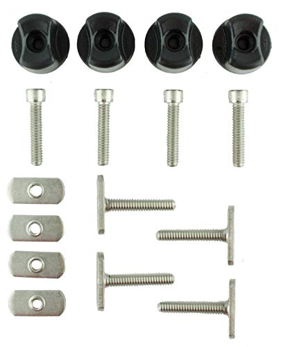 Yakattack GearTrac Hardware Assortment Kit, Includes 4 each of: 1.5' MightyBolts, Threaded Knobs, Convertible Knobs, Track Nuts, Socket head cap screws