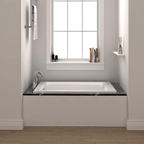 Fine Fixtures Drop In White Soaking Bathtub, Fiberglass Acrylic Material, Exclusive Small sized 54'L x 30'W x 19'H.