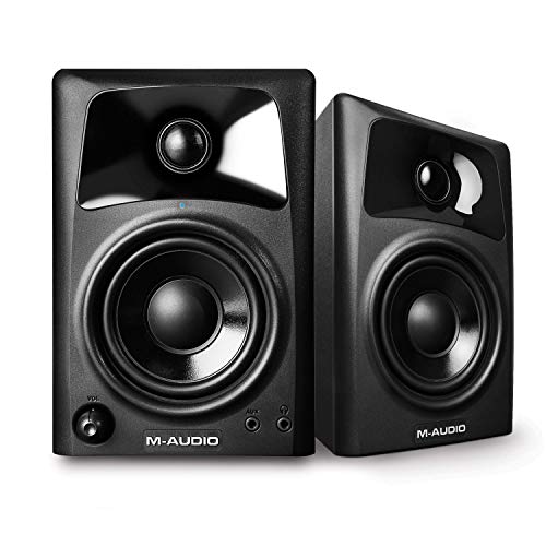 M-Audio AV32 | Compact Active Desktop Reference Monitor Speakers For Premium Playback, Professional Media Creation and Immersive Gaming Sound