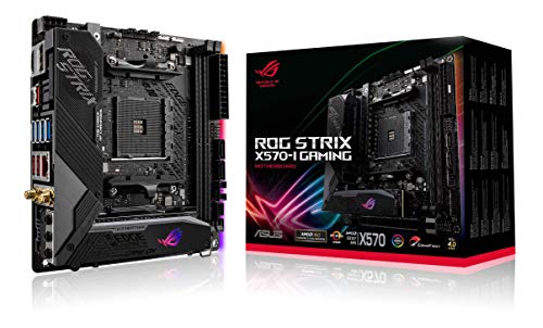 ASUS ROG Strix X570-I Gaming, X570 mini-ITX Gaming motherboard, AMD, AM4, Ryzen 3000 with PCIe 4.0, on-board WiFi 6 (802.11ax), Intel Gigabit Ethernet, SATA 6Gb/s, USB 3.2 Gen 2, HDMI 2.0, DisplayPort