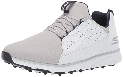 Skechers Men's Mojo Waterproof Golf Shoe, White/Gray Textile, 10.5 M US