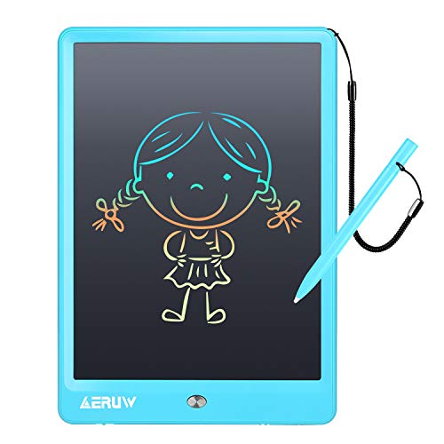 LCD Writing Tablet, ERUW 10 Inch Electronic Graphics Drawing Pads, Drawing Board eWriter, Digital Handwriting Doodle Pad with Memory Lock for Kids Home School Office,Light Blue