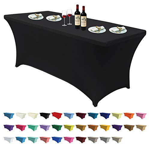 ABCCANOPY Spandex Tablecloths for 6 ft Home Rectangular Table Fitted Stretch Table Cover Polyester Tablecover Lash Bed Cover Table Toppers Massage Table Cover