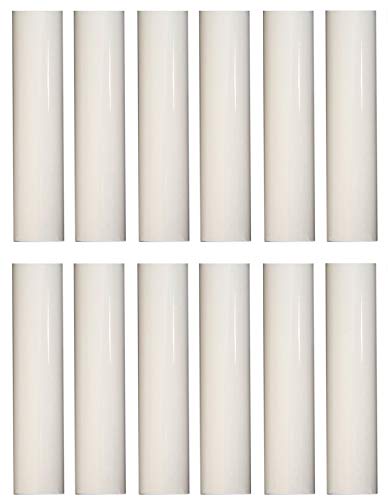 Creative Hobbies 1751 - Set of 12, 4 Inch Tall White Plastic Candle Covers Sleeves Chandelier Socket Covers ~Candelabra Base