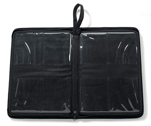 Darice Embossing Folder Organizer – Holds 40, 4.25”x5.75” Folders – Black Nylon Zippered Case with 40 Storage Pockets – Keep Embossing Folders Neat, Organized, Protected, 14.25'x10'x1.75'