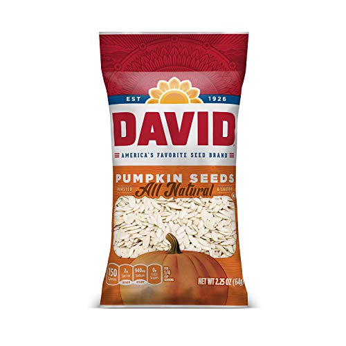 DAVID SEEDS Roasted and Salted Pumpkin Seeds, 2.25 oz, 12 Pack