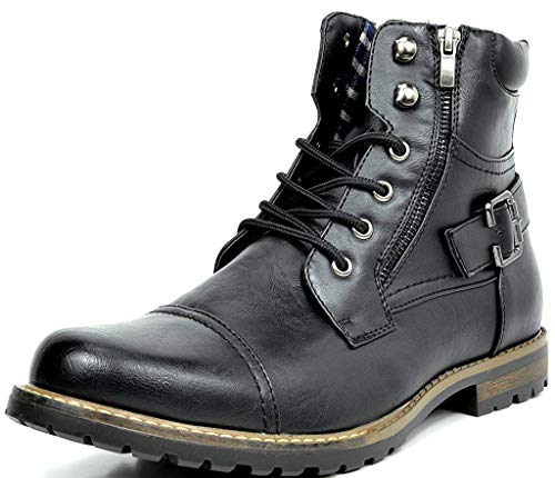 Bruno Marc Men's Military Motorcycle Combat Military Boots Philly-3 Black Size 15 M US