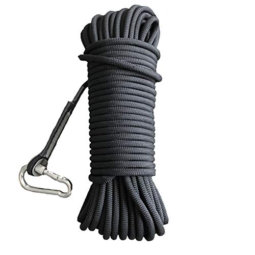 FireFit Sports and Outdoors Static Outdoor Rock Climbing Rope, Tree Climbing Gear for Outdoor Activities, 8mm Heavy Duty Mountain Equipment & Emergency Fire Safety Braided Ropes (Black 1C, 30m)