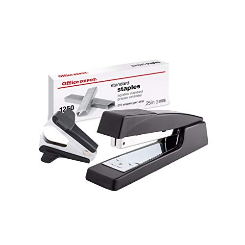 Office Depot Premium Full-Strip Stapler Combo with Staples and Remover, Black, 0