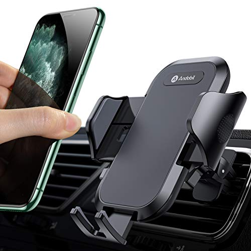 Andobil Car Phone Mount Ultimate Smartphone Car Air Vent Holder Easy Clamp Cradle Hands-Free Compatible with iPhone 12/ 12 Mini/ 11/11 Pro/11 Pro Max/8 Plus/X/XR/XS/SE Samsung S20/S20+/Note 10, Grey