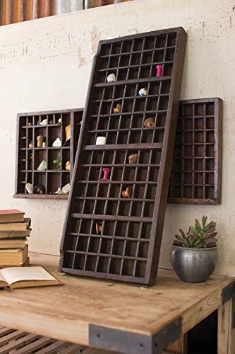 Kalalou Wooden Printers Trays, One Size, Brown (NGN1005)