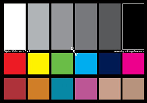 DGK Color Tools DKK 5' x 7' Set of 2 White Balance and Color Calibration Charts with 12% and 18% Gray - Includes Frame Stand and User Guide