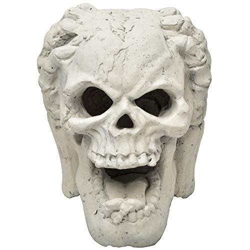 Stanbroil Fireproof Imitated Human Skull with Two Hands Gas Log for Ventless & Vent Free, Propane, Gel, Ethanol, Electric, Outdoor Fireplace and Fire Pit, Halloween Decor - Patent Pending