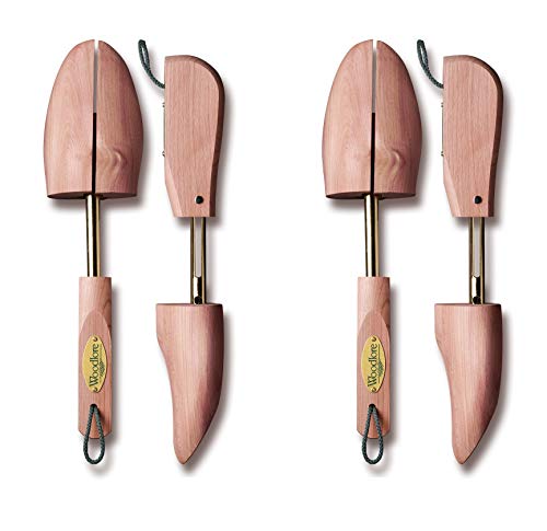 Woodlore Women’s Cedar Wood Shoe Trees Adjustable 2-Pack (For 2 pair of Shoes), Aromatic, USA Made (Medium Fits Sizes 8-9.5)
