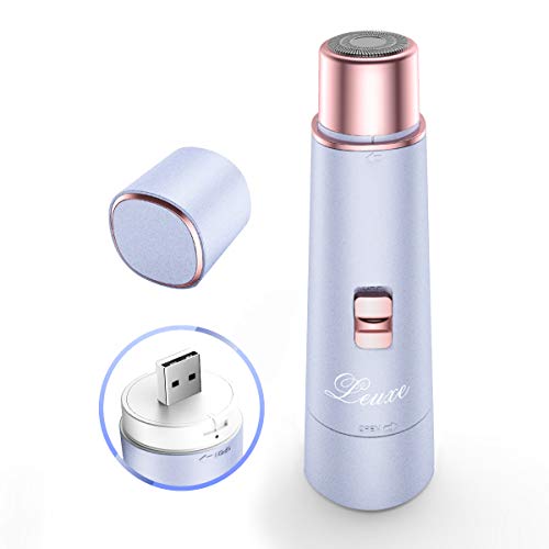 Facial Hair Removal, Leuxe USB Rechargeable Waterproof Hair Remover Women's Electric Shaver Razor for Peach Fuzz Chin Cheek Upper Lip