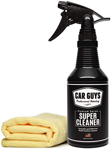 CarGuys Super Cleaner - Effective All Purpose Cleaner - Best for Leather Vinyl Carpet Upholstery Plastic Rubber and Much More! - 18 oz Kit