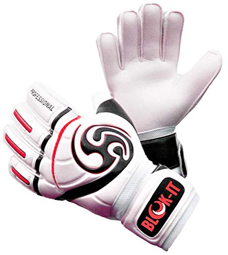 Blok-IT Goalkeeper Gloves Goalie Gloves - Make The Toughest Saves-Secure and Comfortable Fit - Extra Padding, Reduced Chance of Injury (Red, Size 6=Youth-M)