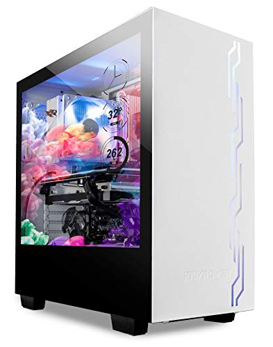 iBUYPOWER Snowblind S 19' Translucent Customizable Side-Panel LCD Display 1280 x 1024 Resolution Mid-Tower Desktop Computer Gaming Case 3 x 120mm Fans SECC Steel, White