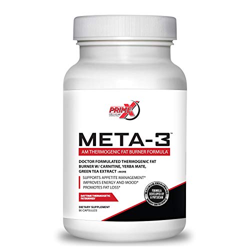 Dr. Eric Prime X Meta-3 AM Thermogenic Keto Fat Burner for Men and Women (90 Veggie Capsules) Doctor Formulated Muscle Preserving Weight Loss Supplements - Metabolism Booster and Appetite Suppressant