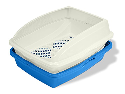 Van Ness CP5 Sifting Cat Pan/Litter Box with Frame, Blue/Gray,19'' x 15.13''