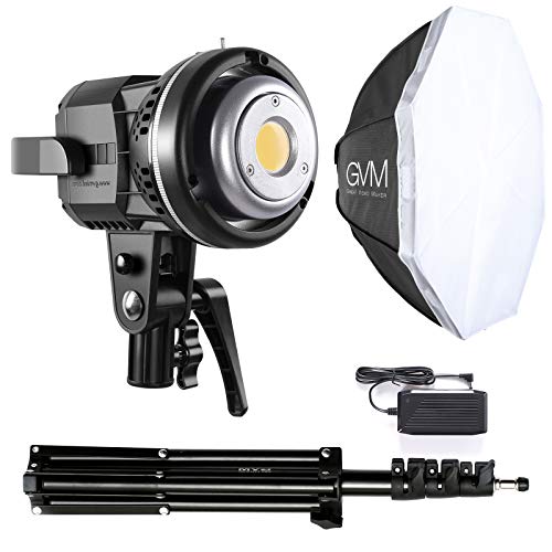 GVM 80W LED Video Light, Photography Studio Lighting Kit, Softbox Lighting Kit with Bowens Mount, Tripod Stand, 22 inches Softbox, CRI97+ 5600K Continuous Output Lighting for YouTube, Video, Wedding