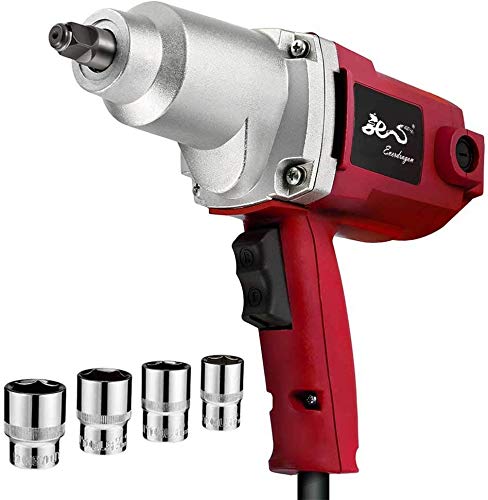 EVERDRAGON Corded Electric Impact Wrench 7.5A 1/2-Inch - MAX.230 Ft-Lbs - Heavy Duty Impact Wrench Gun with Sockets & Carrying Blow Mould Case For DIY