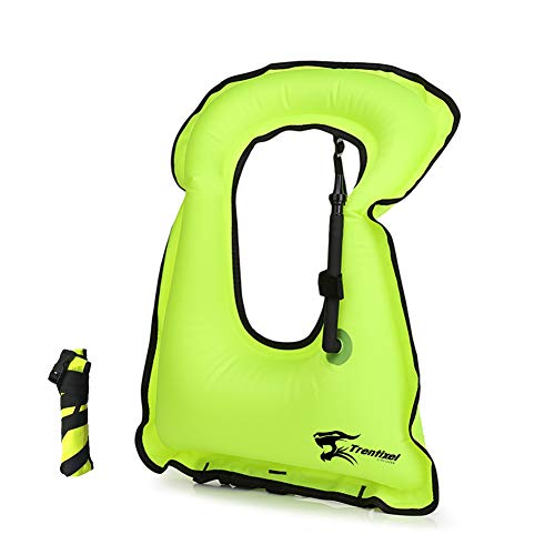 Trentixel Inflatable Snorkel Vest Men/Women Snorkeling Jackets Vests with Adjustable Straps for Diving Kayaking Swimming Surfing Safety