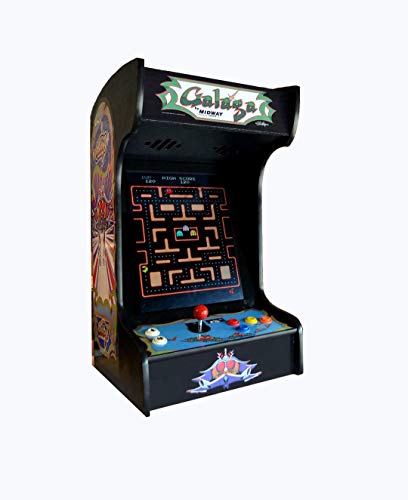 Doc and Pies Arcade Factory Classic Home Arcade Machine - Tabletop and Bartop - 60 Retro Games - Full Size LCD Screen, Buttons and Joystick - 2 Year Warranty (Black)