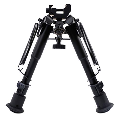 Pinty Rifle Tactical Bipod Adjustable Spring Return Adapter Compatible with Picatinny Rail System Adjustable 6-9 Inch Height (Hardened Steel and Aluminum)