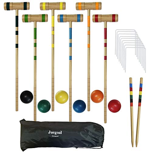 Juegoal Upgrade Six Player Croquet Set for Kids Family with Carrying Bag, 32 Inch