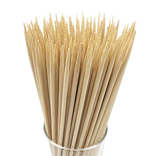 HOPELF 12' Natural Bamboo Skewers for BBQ，Appetiser，Fruit，Cocktail，Kabob，Chocolate Fountain，Grilling，Barbecue，Kitchen，Crafting and Party. Φ=4mm, More Size Choices 6'/8'/10'/14'/16'/30'(100 PCS)