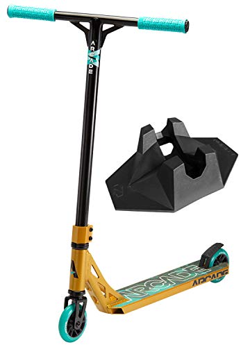 Arcade Pro Scooters - Stunt Scooter for Kids 8 Years and Up - Perfect for Beginners Boys and Girls - Best Trick Scooter for BMX Freestyle Tricks (Gold/Teal)