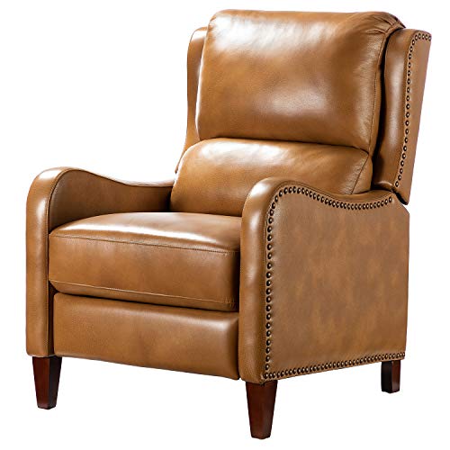 Vintage Wingback Leather Chair Accent Sofa Family Chair Air Leather Bedroom, Living Room & Massage Sofa- Home Theater Seating,Camel.