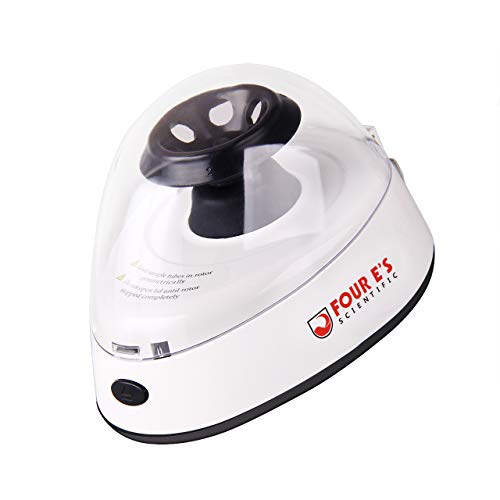 Centrifuge Machine, Four E's Scientific Mini Lab Benchtop Centrifuge, 5400RPM, Low Noise, 2 Rotors for 6 x 2.0/1.5 ml and 2 x 8-Strip PCR Tubes