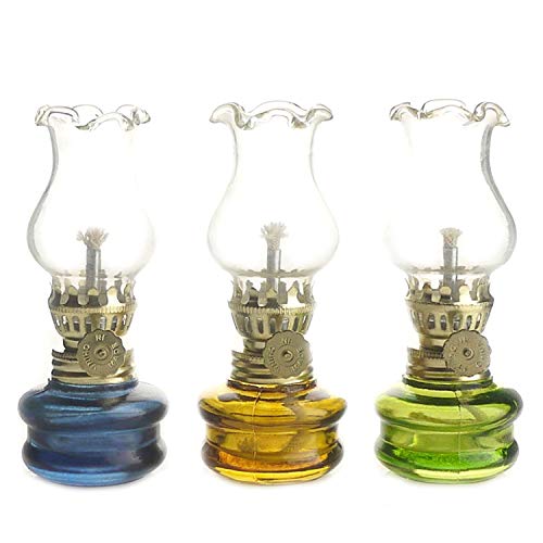 Purism Style- 4' Height Glass Kerosene Oil Lamp Lantern (Set of 3)