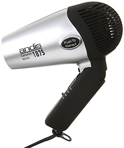 Andis IONIC Compact Hair Dryer with Folding Handle and Retracrable Cord AND COOL SHOT Button