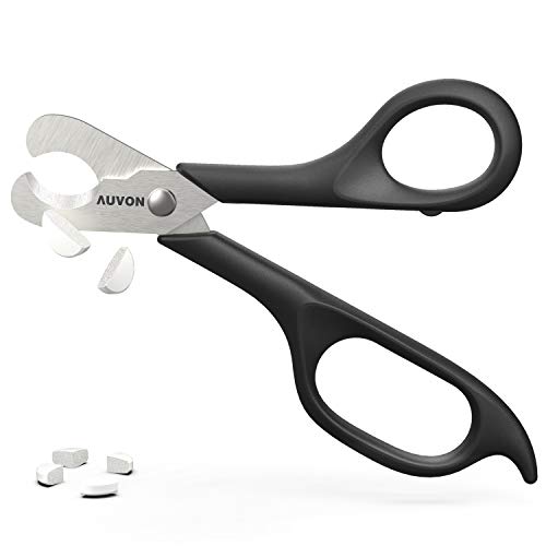 AUVON Scissors-Shaped Pill Cutter, Sharp Blade Pill Splitter for Accurately Dividing Various Size of Vitamins, Tablets and Medications in Half