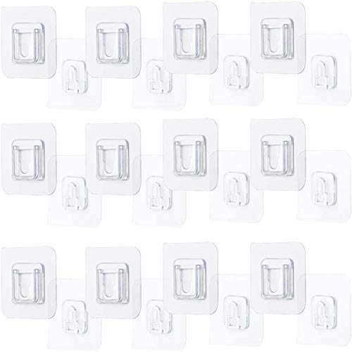 GTHT Double-Sided Adhesive Wall Hook 12 Pieces, Multi-Purpose Hooks Home Organization and Storage Shelf Strong Viscose Wall Hook No Punching