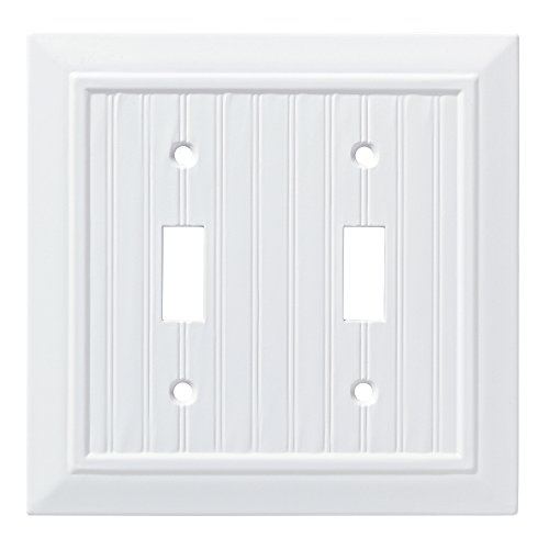 Franklin Brass W35268-PW-C Classic Beadboard Double Switch Wall Plate/Switch Plate/Cover, Pure White