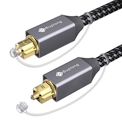 Digital Optical Audio Cable [1.8M/6ft] - Suplong Toslink Cable 24K Gold-Plated Ultra-Durability Superior Picture&Sound for [S/PDIF] LG/Samsung/Sony/Philips Sound Bar,Smart TV,Home Theater,PS4,Xbox