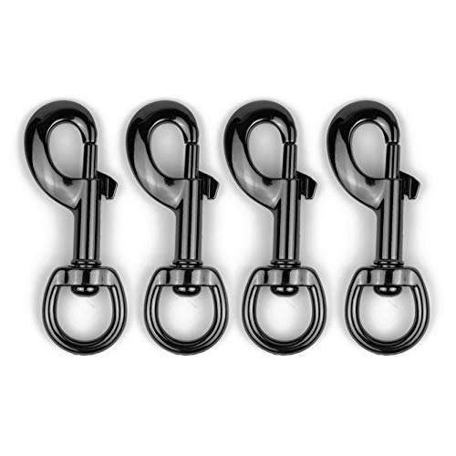 ZaMii 4Pcs Swivel Snap Hooks, Bright Gun Metal Nickel-Plated, 0.77''x3.38'', Multiple Use-Pet Collar&Leash/Key Chain/Spring Buckle for Pet/Other DIY Crafts